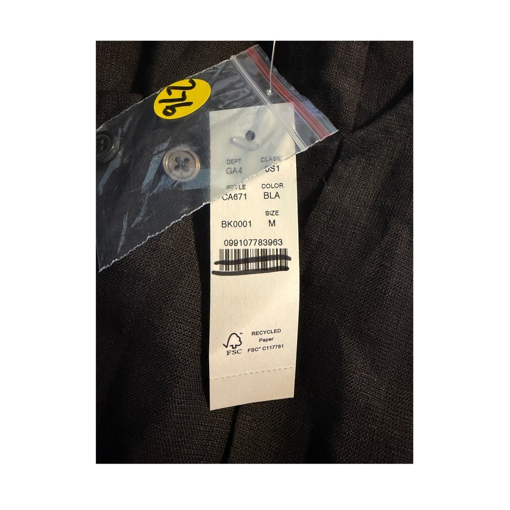J. Crew Seamed 100% Linen Maxi Dress Black Removable Belt M - Picture 6 of 10